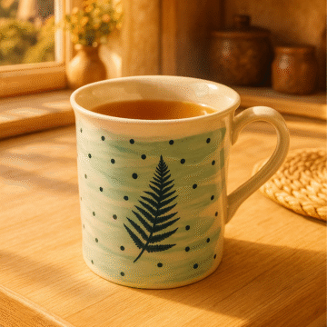 Ręcznie zdobiony kubek kamionkowy 300 ml