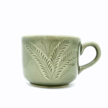 Ręcznie robiony kubek kamionkowy 300 ml w kolorze miętowym